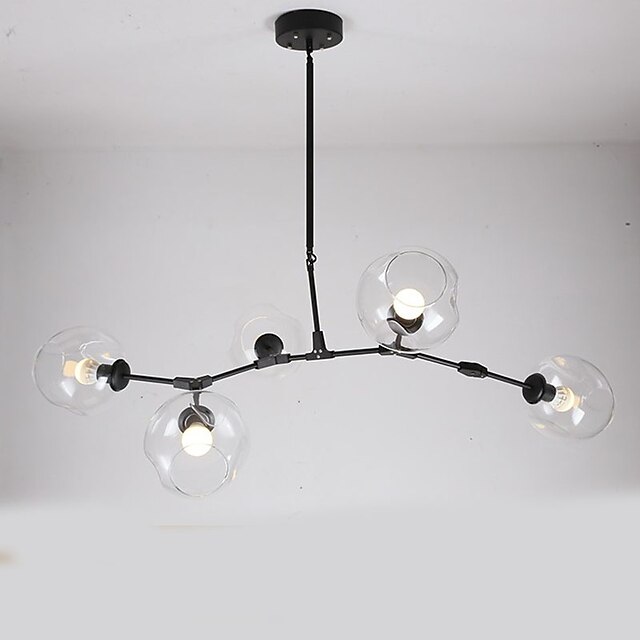  5-Light 20cm(7.8inch) Mini Style Pendant Light Metal Glass Painted Finishes Traditional / Classic 110-120V / 220-240V