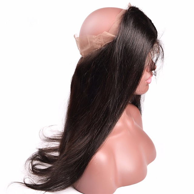  Бразильские волосы 360 Лобовой Прямой / Классика Бесплатный Часть Швейцарское кружево человеческие волосы Remy Повседневные