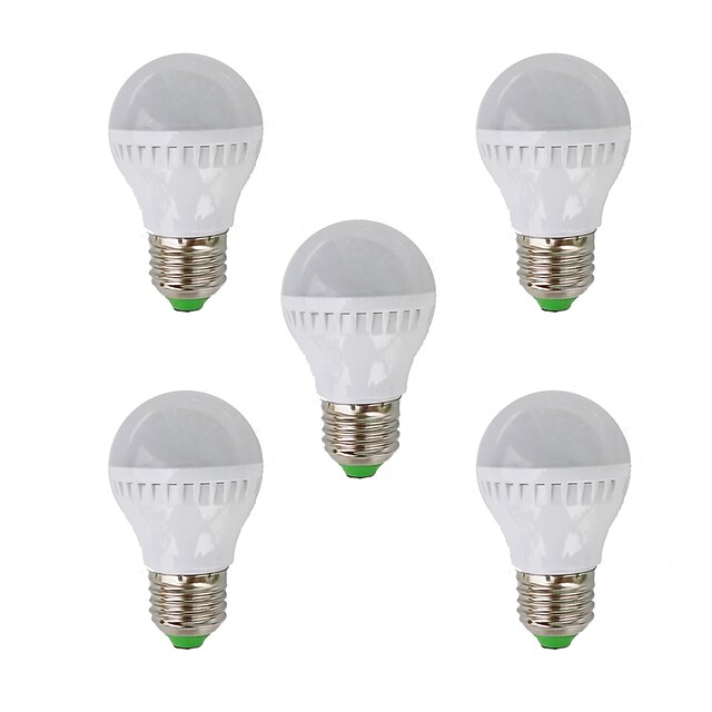  5 stuks 200-300 lm E26 / E27 LED-bollampen A60 (A19) 10 LED-kralen SMD 2835 Warm wit 220-240 V / RoHs