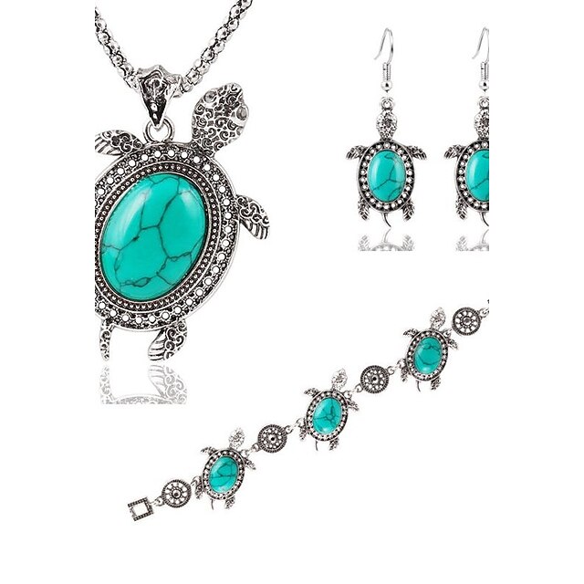  Women's Turquoise Necklace / Earrings Fashion Turquoise Earrings Jewelry Green For Wedding Party Daily Casual / Bracelets & Bangles