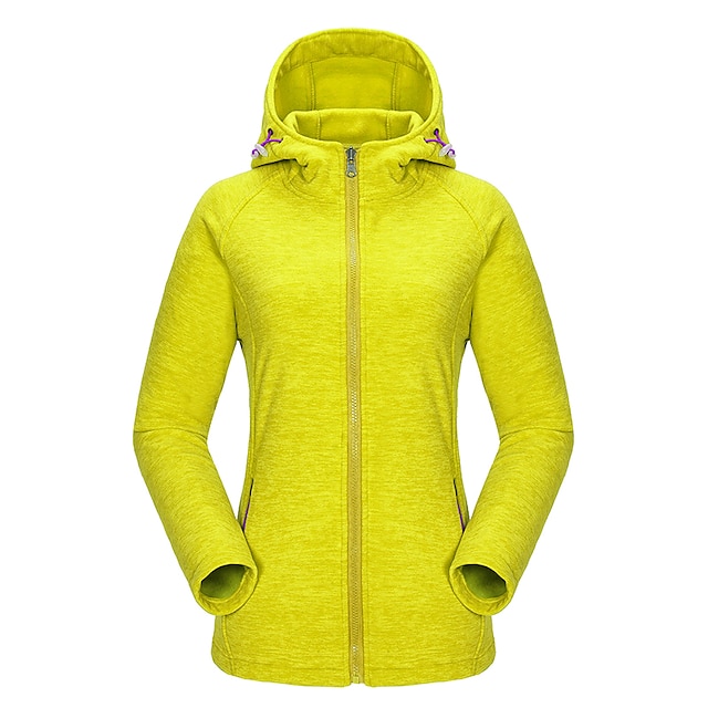  KORAMAN Women's Hiking Fleece Jacket Outdoor Winter Thermal / Warm, Windproof, Front Zipper Hoodie / Tracksuit / Winter Fleece Jacket Single Slider / Full Length Visible Zipper Camping / Hiking