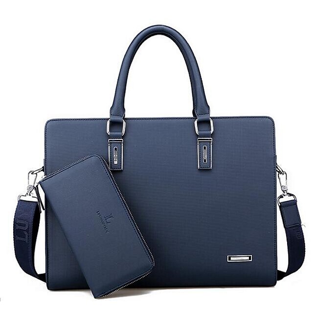  Men Bags PVC Tote for Office & Career Black Brown Blue