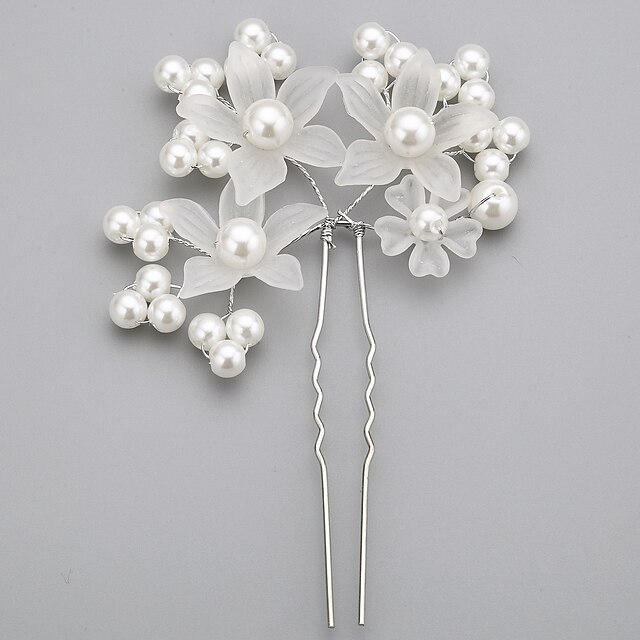  Imitation Pearl / Acrylic / Alloy Hair Pin with 1 Wedding / Special Occasion Headpiece