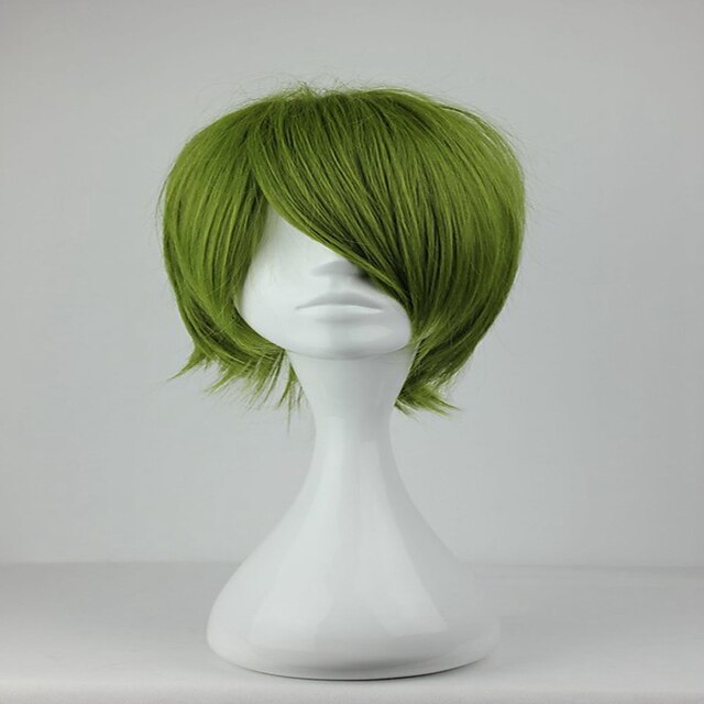  Parrucche Cosplay Parrucche sintetiche Parrucche per travestimenti Riccio Riccio Parrucca Verde Capelli sintetici Per donna Verde hairjoy