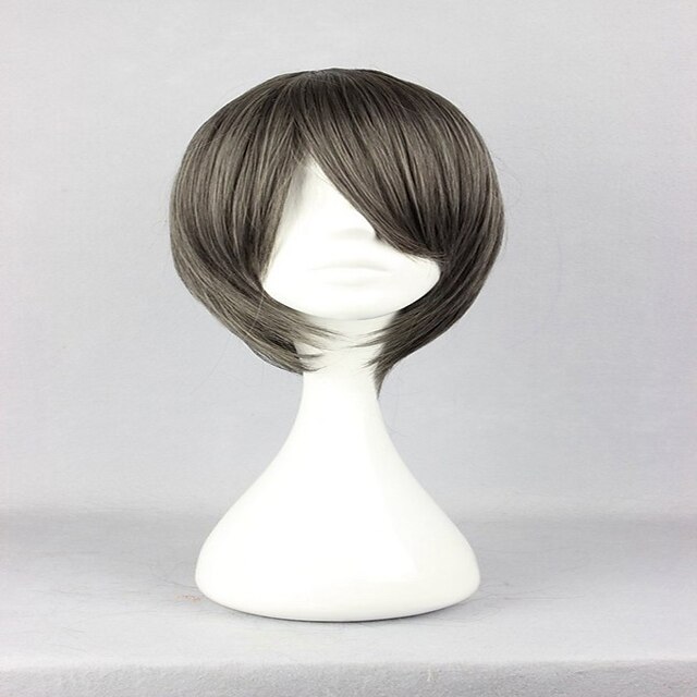 Classical Male Grey Short Hair Umineko no Nakukoroni Kanon Grey Cosplay Synthetic Wig