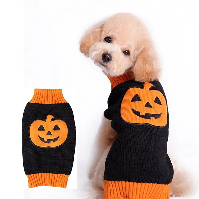  Cat / Dog Sweater Dog Clothes Pumpkin Orange Cotton Costume For Pets Men's / Women's Keep Warm / Halloween