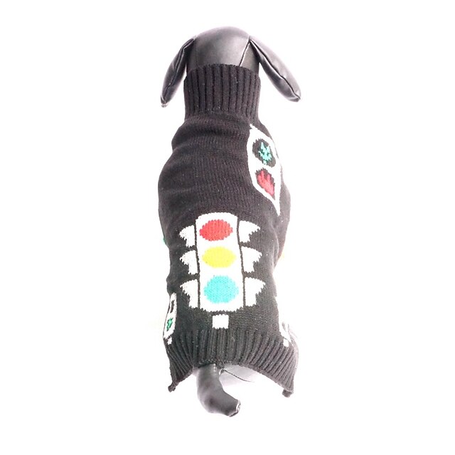  Kot Psy Sweter Ubrania dla psów Solidne kolory Czarny Włókna akrylowe Kostium Na Wiosna i jesień Zima Męskie Damskie Moda