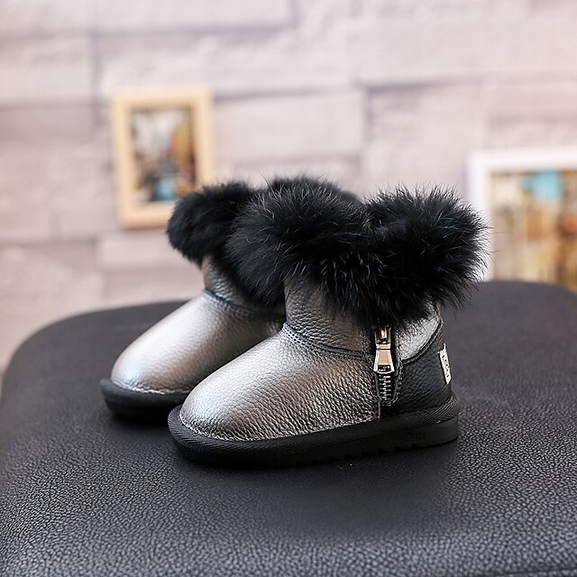  Chica Zapatos Cuero Invierno Confort / Botas de nieve Botas para Negro / Plata