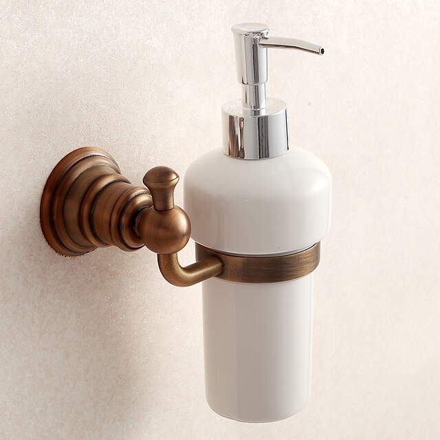  Soap Dispenser Set Stainless Steel Material for Bathroom Wall Mounted Matte Brass Finished 1pc 