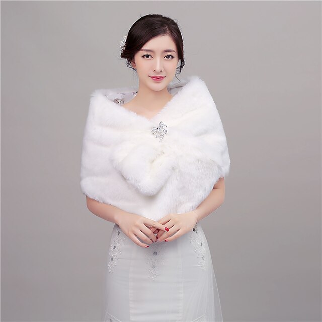  Faux Fur Wedding / Party Evening Women's Wrap With Rhinestone Capelets
