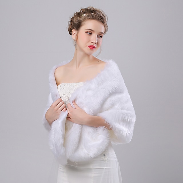  Shawls Faux Fur / Imitation Cashmere Wedding / Party Evening Women's Wrap With Pattern