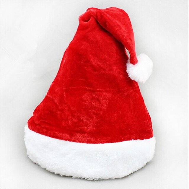  2個のクリスマス短い豪華なベルベットサンタの帽子スーパーソフトクリスマスの帽子