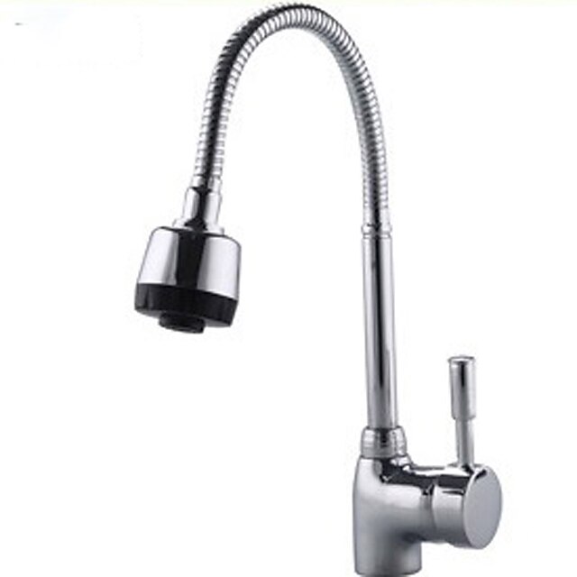  Kitchen faucet - Single Handle One Hole Nickel Polished Standard Spout Centerset Contemporary / Art Deco / Retro / Modern Kitchen Taps / Stainless Steel