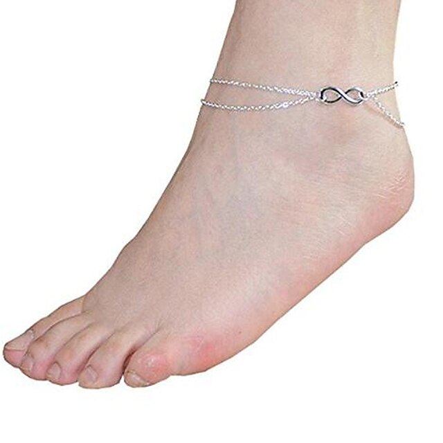  Anklet Ladies Basic Simple Style Women's Body Jewelry For Christmas Gifts Party Alloy Infinity Gold Silver