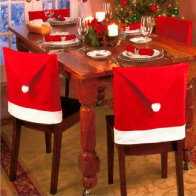  6шт рождественские чехлы на стулья рождественские украшения