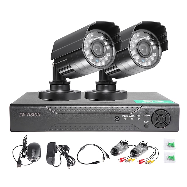  twvision® 4ch hdmi 960h cctv dvr overvåkingsopptaker 1000tvl utendørs vanntette kameraer cctv system