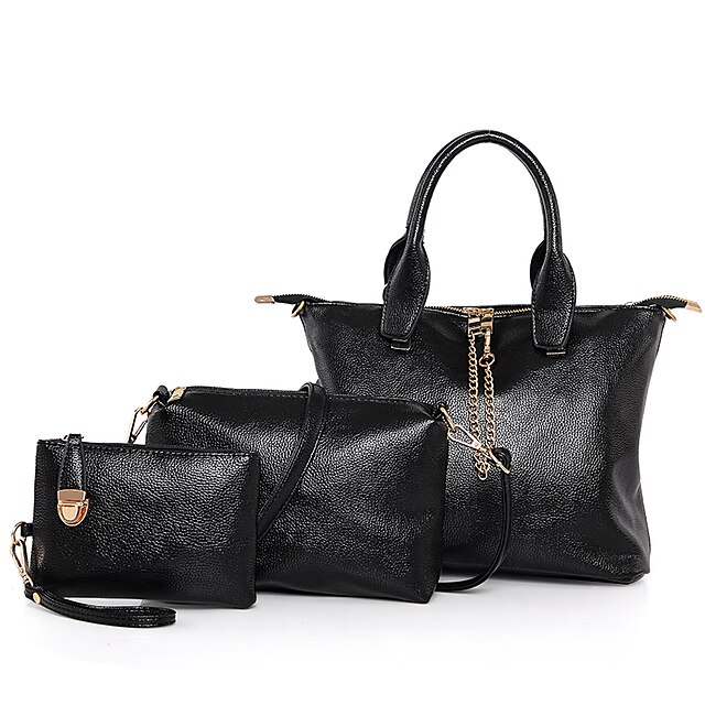  Women's Bags PU(Polyurethane) Bag Set 3 Pcs Purse Set for Event / Party / Formal / Office & Career Black / Blue / Pink / Gray