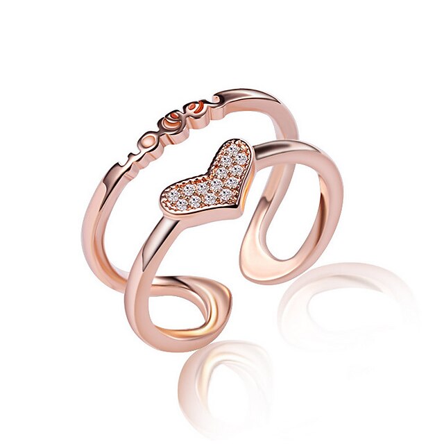  Band Ring Crossover Auriu Argintiu Aur roz Plastic Inimă femei Neobijnuit Design Unic O Mărime / Inel / Pentru femei
