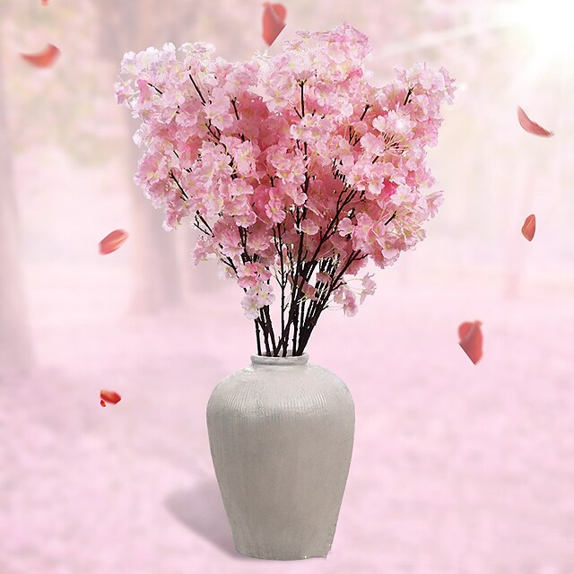  Flori artificiale 1 ramură stil minimalist Sakura Față de masă flori