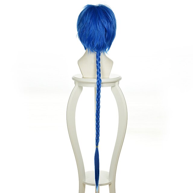  Perucas de Cosplay Perucas sintéticas Perucas de Fantasia Liso Reto Peruca Azul Cabelo Sintético Mulheres Azul OUO Hair