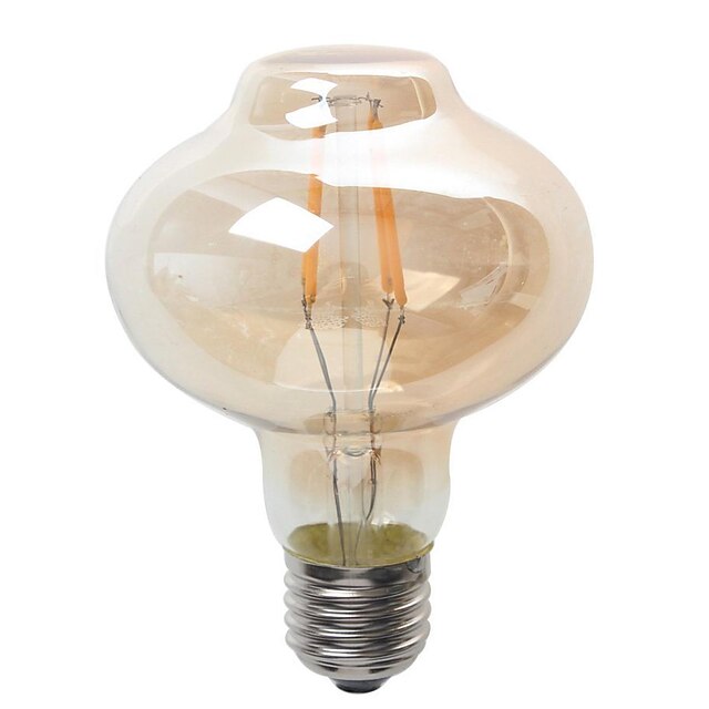  4 W Bombillas LED de Globo 400 lm E26 / E27 G80 4 Cuentas LED COB Impermeable Decorativa Blanco Cálido 220-240 V / 1 pieza / Cañas