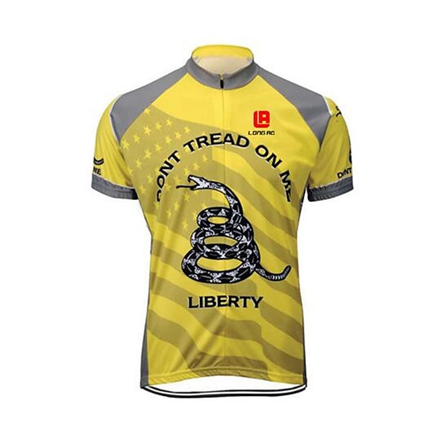 Men's Short Sleeve Cycling Jersey - Yellow Bike Jersey Top Breathable Quick Dry Anatomic Design Sports Coolmax® Mesh 100% Polyester Mountain Bike MTB Road Bike Cycling Clothing Apparel / Stretchy