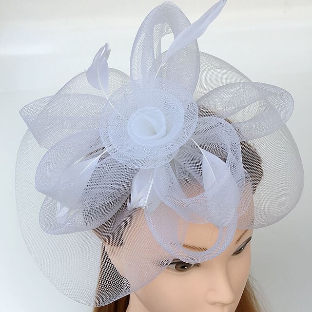  feather net headbands fascinators headpiece klassisk feminin stil