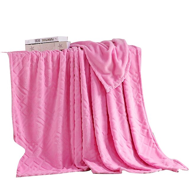  Coral fleece Pink,Solid Solid 100% Polyester Blankets 200x230cm