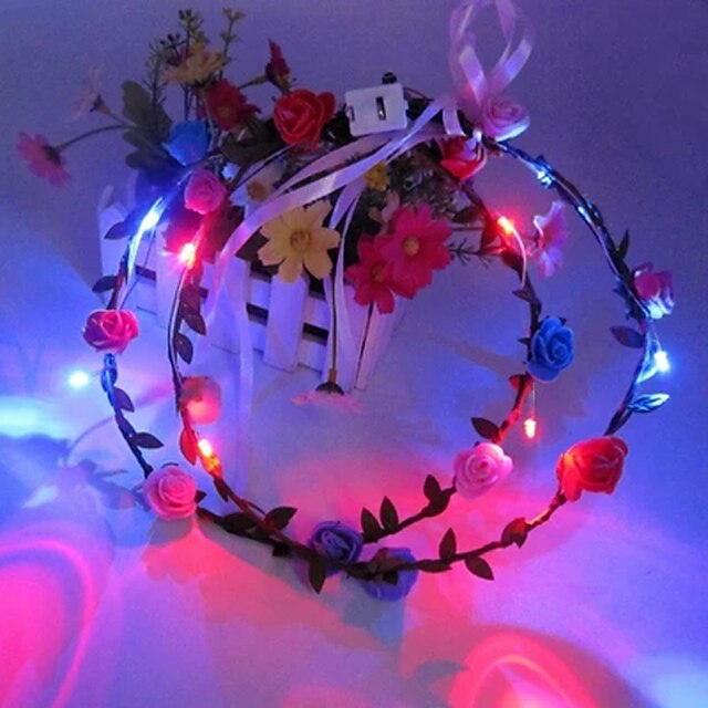  Licht nach oben geführt Blumenkrone Chrysantheme Stirnband LED-Licht Kopfbedeckungen Urlaub Elemente Halloween Weihnachten emittierende