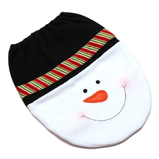  1 sets gelukkig sneeuwpop kerst badkamer set toilet seat cover deken xmas decoratie jaar adornos de navidad promoties