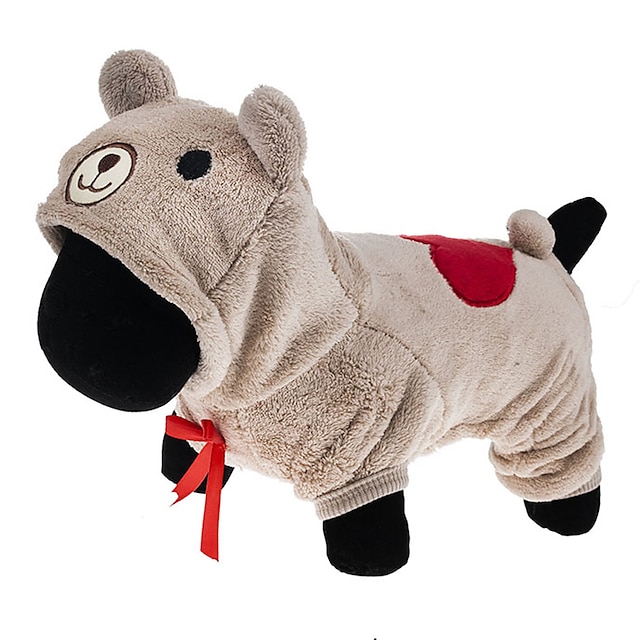  Gato Perro Disfraces Saco y Capucha Mono Ropa para Perro Caricatura Gris Marrón Pana Disfraz Para Primavera & Otoño Invierno Hombre Mujer Cosplay Mantiene abrigado