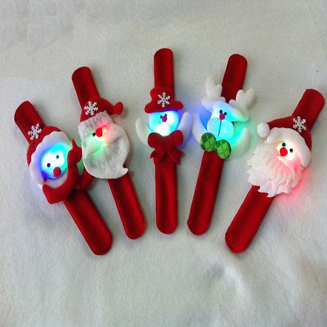 3pcschristmas con decoraciones de Navidad de la lámpara regalo de navidad círculo pat con la pulsera del anillo de la lámpara pops