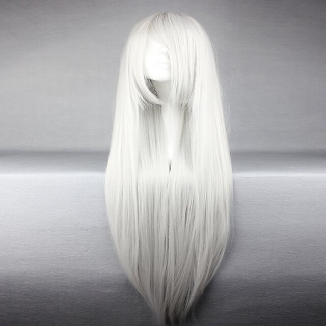  Synthetic Wig Cosplay Wig Straight Kardashian Straight Wig White Synthetic Hair Women's White hairjoy