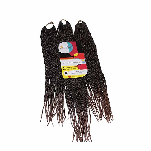  Fletning af hår Senegal Drejede Fletninger / Hårforlængelse af menneskehår Syntetisk hår 81 rødder Hårfletninger Daglig