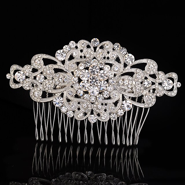  Crystal / Fabric / Alloy Crown Tiaras / Hair Combs with 1 Piece Wedding / Special Occasion / Party / Evening Headpiece