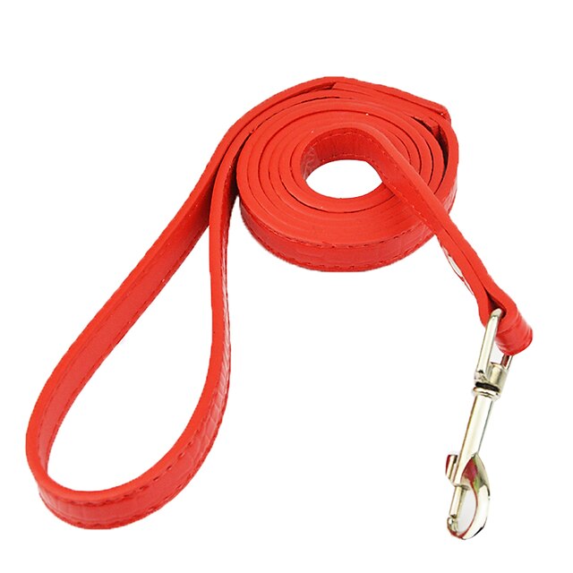  Dog Leash Casual Stripes Solid Colored PU Leather White Black Red Blue Pink