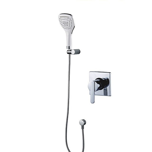  Douchekraan - Hedendaagse Chroom Alleen douche Keramische ventiel Bath Shower Mixer Taps / Messing / Single Handle Een Hole