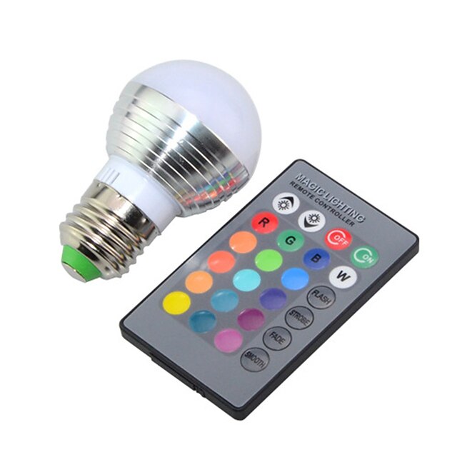  E14 E26/E27 LED Globe Bulbs G45 1 High Power LED 250lm RGB RGB K Dimmable Remote-Controlled Decorative