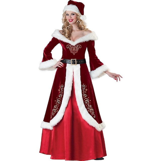  Kerstmanpakken Cosplay Kostuums Sexy Uniformen Dames Textiel Binnenwerk Cosplayaccessoires Kerstmis / Carnaval kostuums / Kleding / Riem / CAP constructie / Kleding / Riem