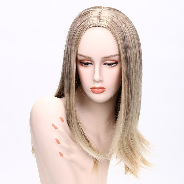 Synteettiset peruukit Suora Suora Peruukki Vaaleahiuksisuus Mansikka Blonde  / Vaalea vaalea Synteettiset hiukset Naisten Vaaleahiuksisuus