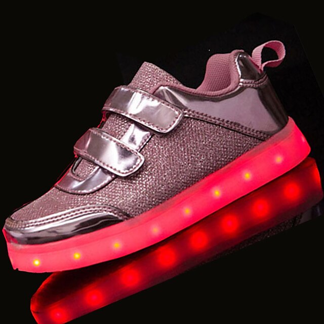  Girls' Comfort / LED Shoes Tulle Flats Little Kids(4-7ys) / Big Kids(7years +) Walking Shoes Golden / Pink / Silver Spring & Summer / TR