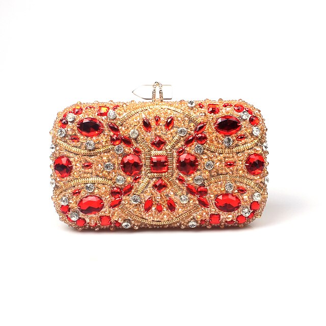  Femme Sacs Similicuir Pochette Cristal / strass Bijoux acryliques Billes Géométrique Mariage Soirée Soirée / Fête Écran couleur