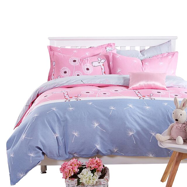  Mingjie  Wonderful Pink and Blue Deer Bedding Sets 4PCS for Twin Full Queen King Size from China Contian 1 Duvet Cover 1 Flatsheet 2 Pillowcases
