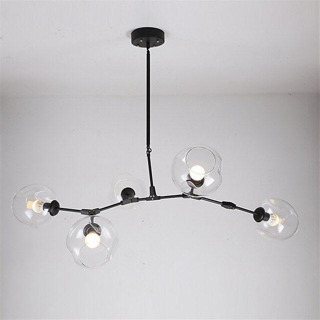  5-light pingente estilo mini de metal leve com acabamento em vidro pintado rústico / lodge / vintage / retro 110-120v / 220-240v