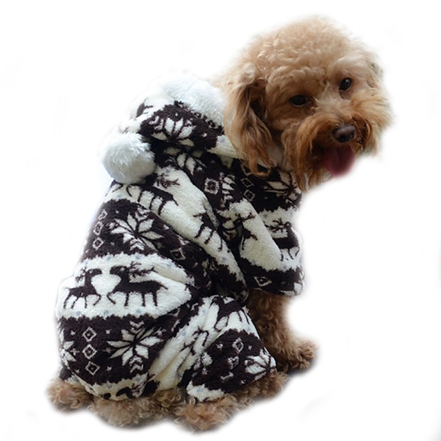  Dog Coat Hoodie Jumpsuit Reindeer Keep Warm Outdoor Winter Dog Clothes Puppy Clothes Dog Outfits Blue Pink Gray Costume  Dog Corduroy S M L XL XXL