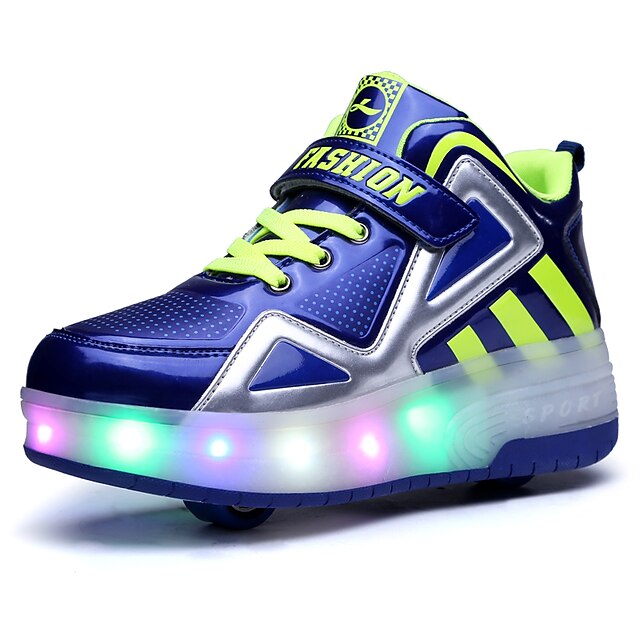  Jungen Schuhe PU Frühling / Sommer / Herbst Komfort / Leuchtende LED-Schuhe Sportschuhe Schnalle für Weiß / Schwarz / Blau