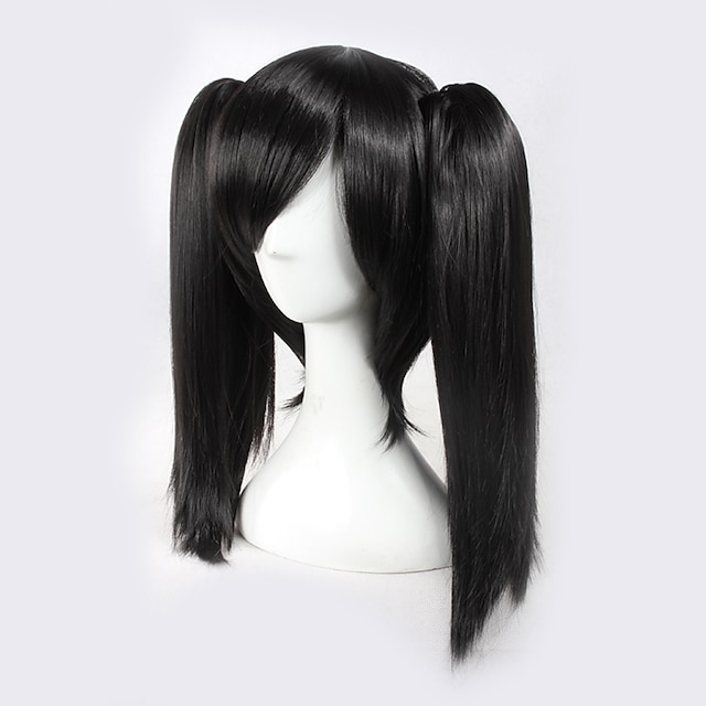  Perruque de cosplay Perruque Synthétique Perruques de Déguisement Droit Droite Perruque Noir Cheveux Synthétiques Femme Noir
