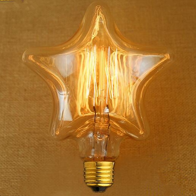  1pc 40w e27 stjerne retro dæmpbar / dekorative varm hvid glødelamper vintage edison pære ac220-240v