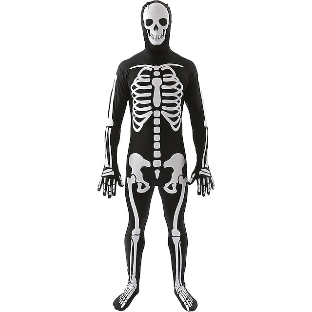  Skelet / Kranium Cosplay Kostumer / Festkostume Herre / Dame Halloween Festival / Højtider Halloween Kostumer Trykt mønster Flere Uniformer