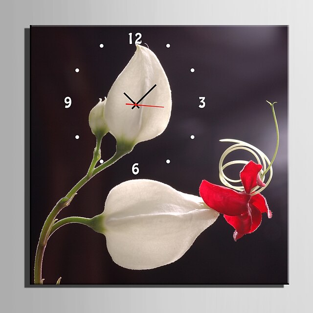 e-home® horloge de fleurs en toile 1pcs